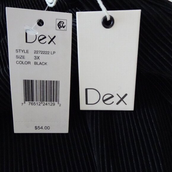 Dex Wide Leg Pants Women's Plus Size 3X Black Ribbed Textured Stretch Comfort - Picture 7 of 9